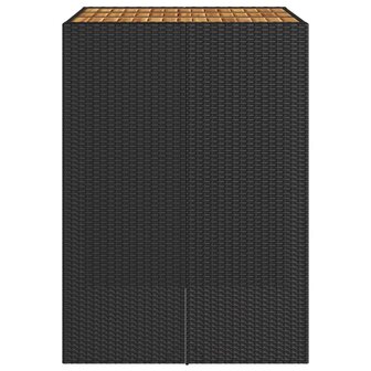 Tuinbartafel acaciahouten blad 105x80x110 cm poly rattan zwart