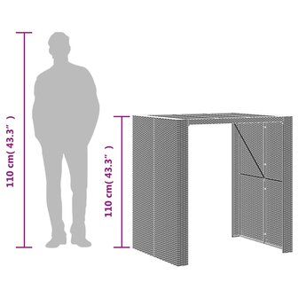 Tuinbartafel acaciahouten blad 105x80x110 cm poly rattan zwart