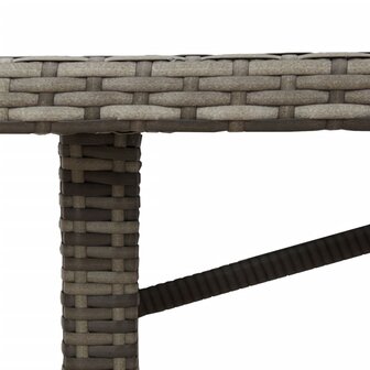 Tuintafel met acaciahouten blad 190x80x75 cm poly rattan grijs