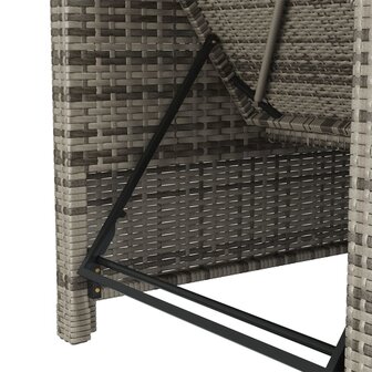 Ligbed met donkergrijs kussen poly rattan grijs