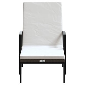 Ligbedden 2 st met tafel poly rattan bruin