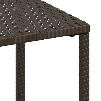 Ligbedden 2 st met tafel poly rattan bruin