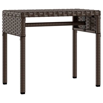 Ligbed met luifel en tafel poly rattan bruin