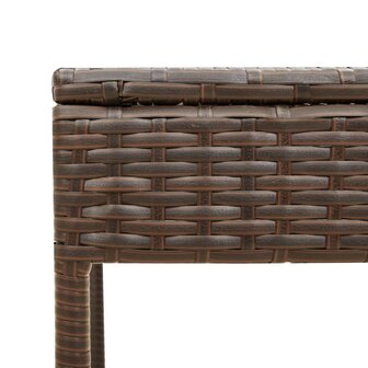 Ligbed met luifel en tafel poly rattan bruin