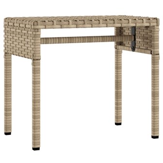 Ligbed met luifel en tafel poly rattan beige