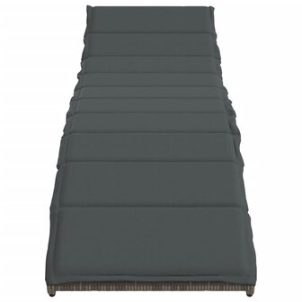 Ligbedden 2 st met kussens poly rattan grijs