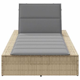 Ligbed met zwevend kussen poly rattan beige