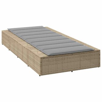 Ligbed met zwevend kussen poly rattan beige