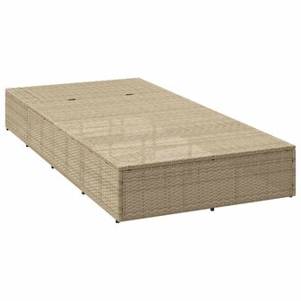 Ligbed met zwevend kussen poly rattan beige