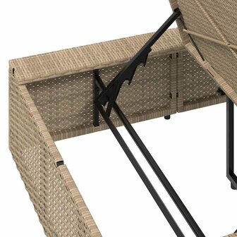 Ligbed met zwevend kussen poly rattan beige