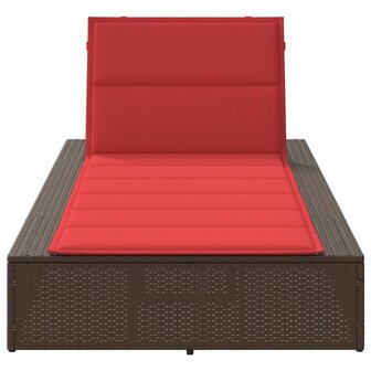 Ligbed met zwevend kussen poly rattan bruin