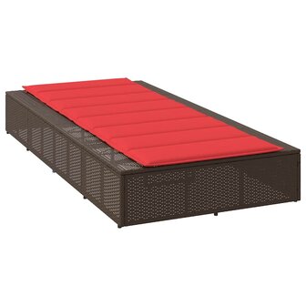 Ligbed met zwevend kussen poly rattan bruin