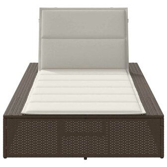 Ligbed met zwevend kussen poly rattan bruin