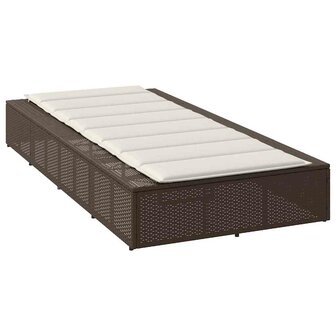 Ligbed met zwevend kussen poly rattan bruin