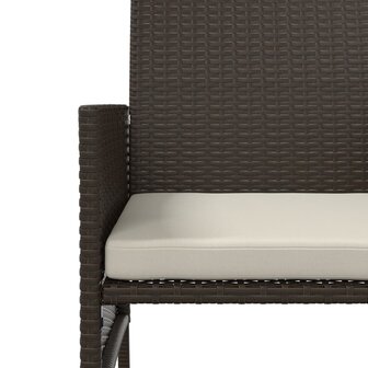 Tuinbank met tafeltje en krukken tweezits poly rattan bruin