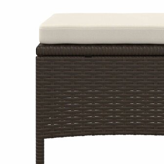 Tuinbank met tafeltje en krukken tweezits poly rattan bruin