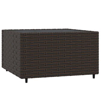 4-delige Loungeset met kussens poly rattan bruin