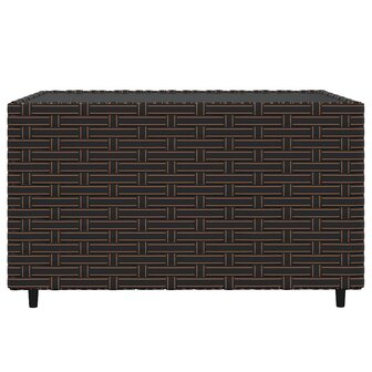 4-delige Loungeset met kussens poly rattan bruin