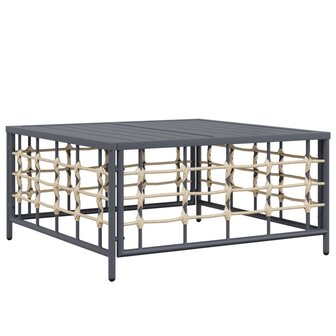 3-delige Loungeset met kussens poly rattan antracietkleurig