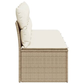 Tuinbank 4-zits met kussens poly rattan beige