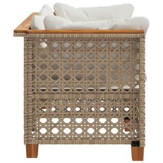 Tuinbanken 2 st met kussens poly rattan beige