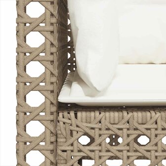 Tuinbanken 2 st met kussens poly rattan beige