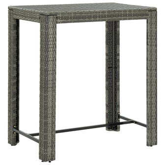7-delige Tuinbarset met kussens poly rattan grijs