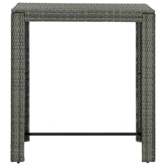 7-delige Tuinbarset met kussens poly rattan grijs