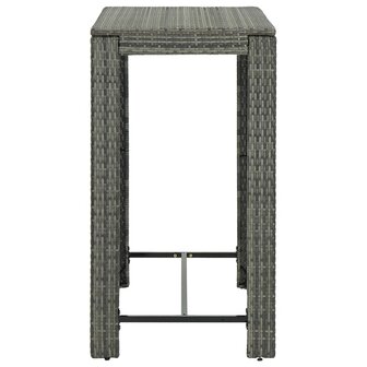 7-delige Tuinbarset met kussens poly rattan grijs