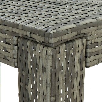 7-delige Tuinbarset met kussens poly rattan grijs