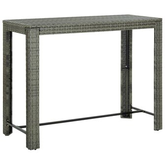 7-delige Tuinbarset met kussens poly rattan grijs