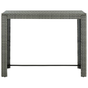 7-delige Tuinbarset met kussens poly rattan grijs