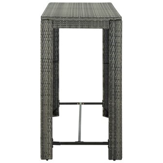 7-delige Tuinbarset met kussens poly rattan grijs