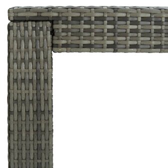 7-delige Tuinbarset met kussens poly rattan grijs