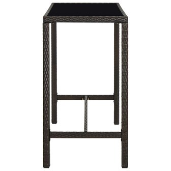 7-delige Tuinbarset met kussens poly rattan bruin