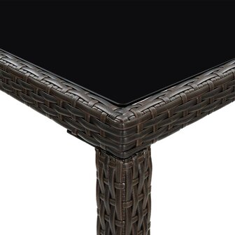 7-delige Tuinbarset met kussens poly rattan bruin