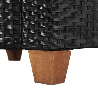 4-delige Loungeset met kussens poly rattan zwart