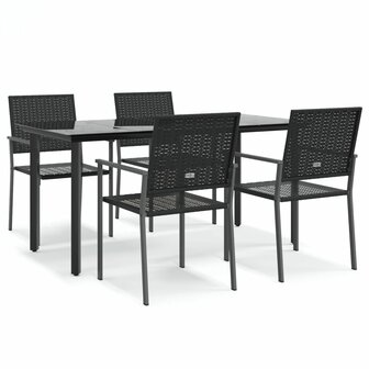 5-delige Tuinset poly rattan en staal