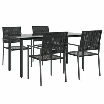 5-delige Tuinset poly rattan en staal