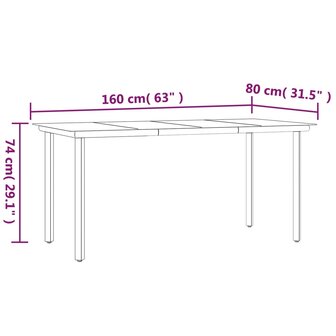 5-delige Tuinset poly rattan en staal