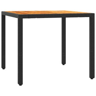 3-delige Bistroset met kussens poly rattan zwart
