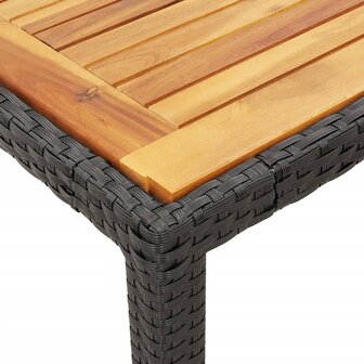 3-delige Bistroset met kussens poly rattan zwart