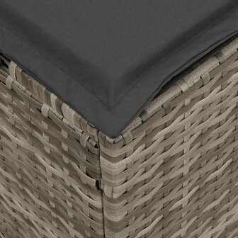 4-delige Tuinset met kussens poly rattan grijs