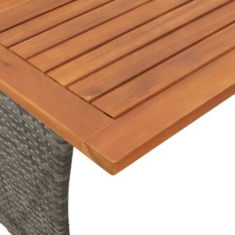 4-delige Tuinset met kussens poly rattan grijs