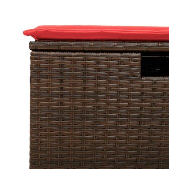 4-delige Loungeset met kussens poly rattan bruin