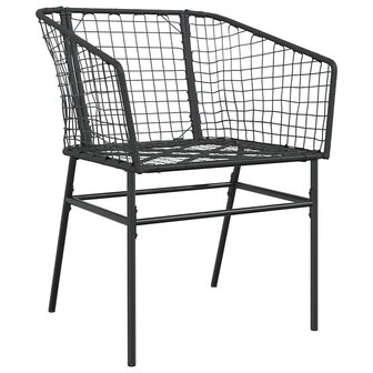 5-delige Tuinset poly rattan glas zwart