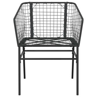 5-delige Tuinset poly rattan glas zwart