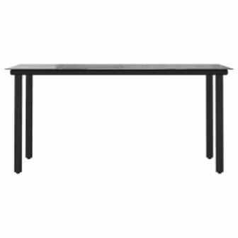5-delige Tuinset poly rattan glas zwart