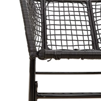 5-delige Tuinset poly rattan glas zwart