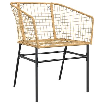 5-delige Tuinset poly rattan glas bruin